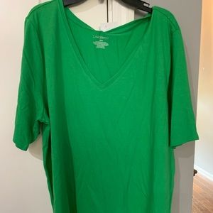 NWT Lane Bryant V Green Neck Tee